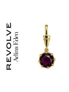 Revolve x Adina Eden Amethyst Prong-Set Faceted Round Drop Bale Charm